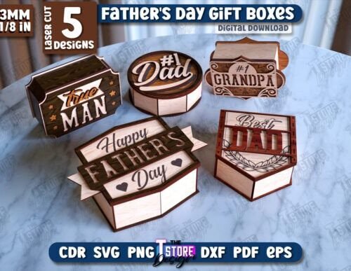 Paquete De Caja De Regalo Para El Dia Del Padre Creativo Digital